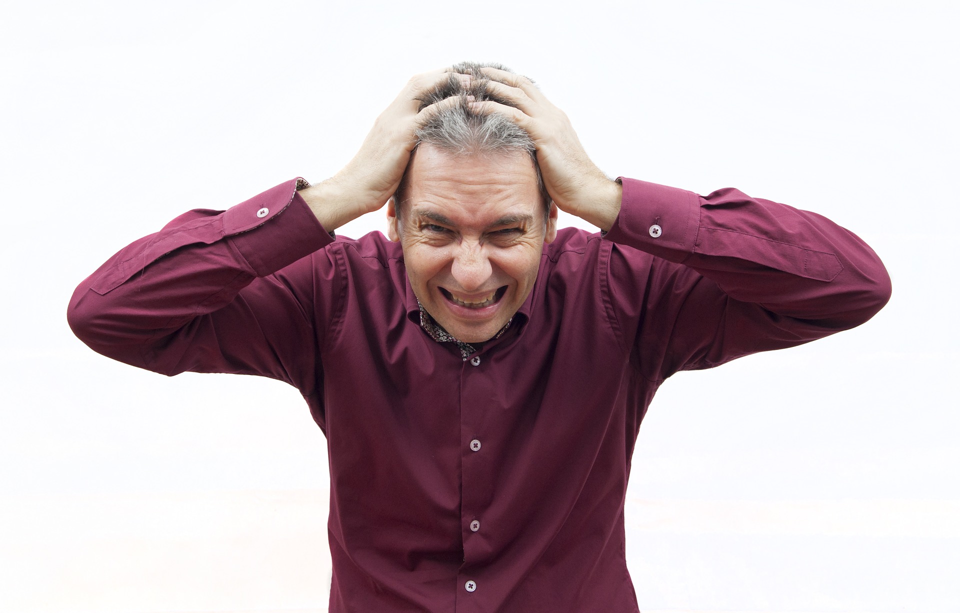 man stressed